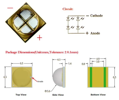 Fornitore esperto di LED UVA da 380 nm 385 nm UV LED con 3000